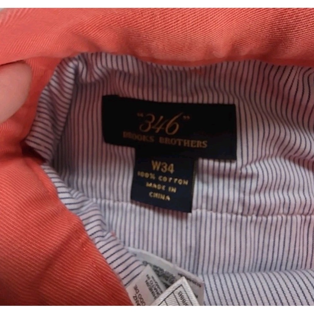 Brooks Brothers 346 Men CORAL/PEACH Chino Shorts Size 34 Cotton - Picture 2 of 7